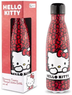 Productafbeelding van Geïsoleerde Aluminium Drinkfles 500 ml met Hello Kitty Motief