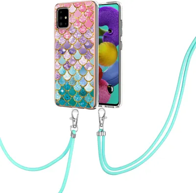 Immagine prodotto di Custodia con cinturino per Samsung Galaxy A51, custodia in TPU a fantasia con cinturino regolabile Colorato