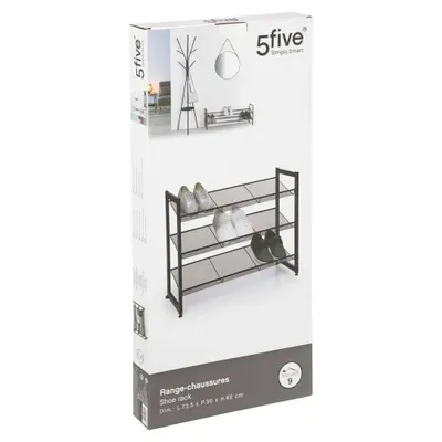 Produktbild von Schuhablage aus metall 9 paar schuhe schwarz - 5 five simply smart