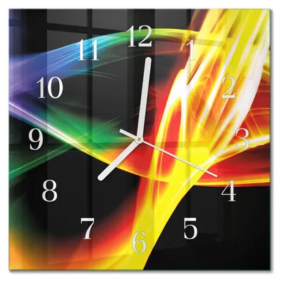 Produktbild von Tulup Glasuhr Wanduhr Küchenuhr Echt-Glas 30x30 cm Modern Dekorativ Geräuschlos Weiße Zeiger - Abstraktion