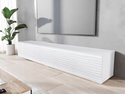 Immagine prodotto di Tavolino per TV CERIEE 180 - bianco / motivo a onda