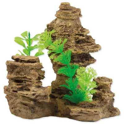 Obrázek produktu pro Dekorace Aqua Excellent Skála s rostlinou 14x10,5x13cm