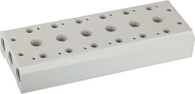 Produktbild von Riegler Mehrfach-Grundplatte für 5/2-5/3-Wegeventile, 8 Pos., G 1/8, G 1/4