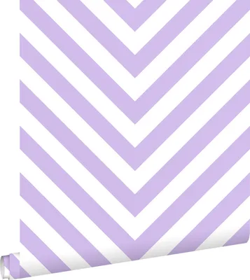 Produktbild von ESTAhome Tapete Zickzackmuster Violett und Weiß 50 x 900 cm