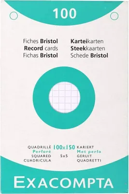 Produktbild von EXACOMPTA Karteikarten 100 x 150 mm kariert weiß 100 Karteikarten