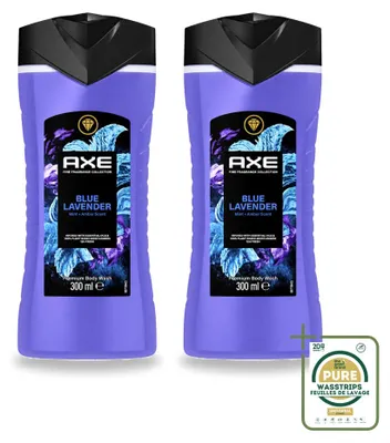 Imagen del producto de 2 unidades de gel de ducha AXE Blue Lavender, 300 ml cada uno, pack ahorro