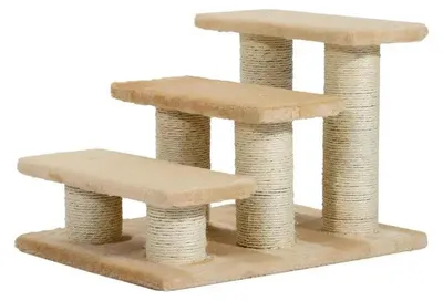 Zdjęcie produktu dla Schodki dla psa do sofy i łóżka - 3 stopnie, składana rampa - wysokość 34 cm - dla psów i kotów - kolor khaki