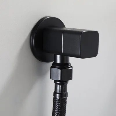 Image de Mitigeur d'eau pour salle de bains et WC, robinet d'angle G1/2, en plastique noir