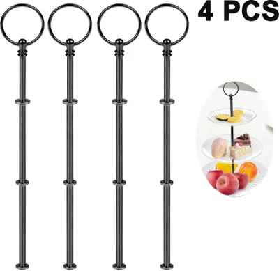 Produktbild von 4 Sets 3-stufige Tortenständer-Hardware, abgestufte Tablett-Hardware 3-stufige Tortenständer-Beschläge Hardware Dessert-Serviertablett-Ständer-Griff-Hardware-Beschläge für Tortenständer