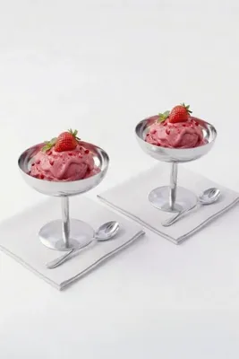 Produktbild von Hermia Concept, Edelstahl Eisbecher Set (2 Stück) 9x9x12,5 cm | Spülmaschinenfest | Silber