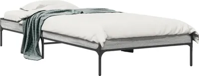 Productafbeelding van Maison Exclusive - Bedframe, grijs Sonoma, 90x200 cm, gemaakt van houtvezel en metaal