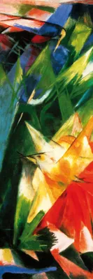 Produktbild von Franz Marc Kunstdruck Bild - Die Vögel, 1914 (91 x 30 cm)