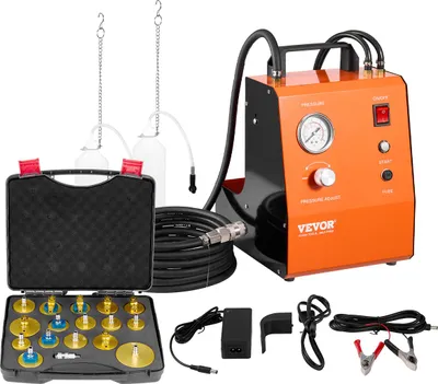 Produktbild von VEVOR elektrisches Bremsenentlüfter-Set Profi Hauptbremszylinder-Entlüftungsset mit Druckmesser & eingebauter Luftpumpe, vielseitiges Bremsenentlüfter-Adapterset für Gleich- und Wechselstrom