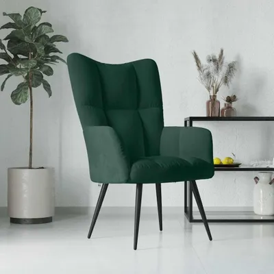 Immagine prodotto di Poltrona reclinabile - Poltrona - Divano - Poltrona relax - Struttura in acciaio color verde scuro - Imbottitura in schiuma confortevole