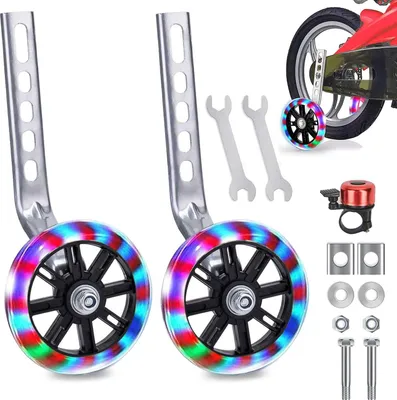 Produktbild von 2 Stück Kinder Stützräder,Universal Stützräder,Stützräder für kinderfahrrad,Stützräder für kinderfahrrad Bike,Kinderfahrrad Stützräder (Schwarz)