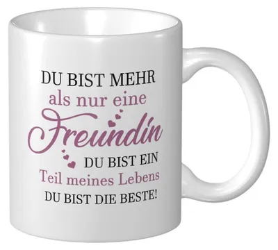 Produktbild von Keramiktasse 11oz mit Spruch für Freundin, Geschenkverpackung, spülmaschinen- & mikrowellengeeignet