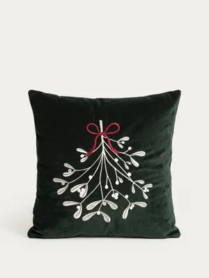 Zdjęcie produktu dla HOMLA Poszewka BERRA z bawełnianego aksamitu z dekoracyjnym haftem 45x45 cm