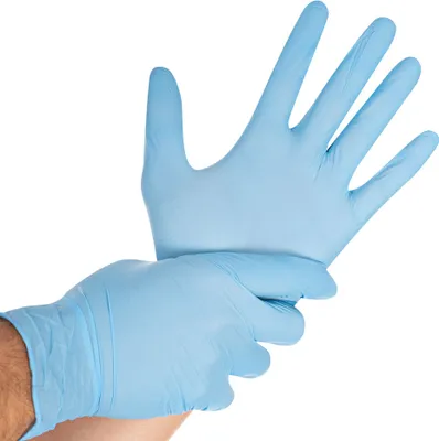 Obrázek produktu pro Hygostar 270002 Untersuchungshandschuhe Safe Virus blau Gr. 10/XL Nitril puderfrei