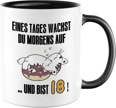 Produktbild von Famanu Kaffeetasse 60. Geburtstag - Lustiges Katzenmotiv, 350 ml