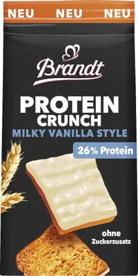 Produktbild von Brandt Zwieback Protein Crunch Milky Vanilla Style Glasur 70g 6er Pack