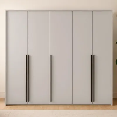 Produktbild von BEAUTYSOFA | Drehtürenschrank GIANA 255 cm Moderne Garderobenschrank mit 5 Türen, Beige