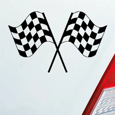 Produktbild von Auto Aufkleber Sieger Fahne Gewinner Ziel Racing 15x10 cm Schwarz Matt Sticker Heckscheibenaufkleber