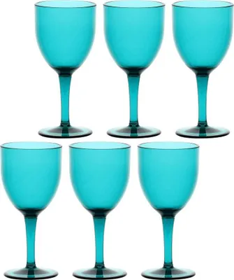Obrázok produktu pre ROSE&TULIPANI FIABA Set of 6 Acrylic Wine Glasses 400 ml Turquoise