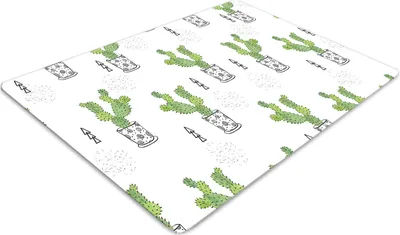 Produktbild von Stuhlunterlage Bürostuhlunterlage 120 cm x 90 cm Bodenmatte Bürostuhlunterlage - Grüne Kakteen