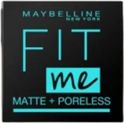The image shows the packaging of a Maybelline Fit Me! Matte + Poreless powder.