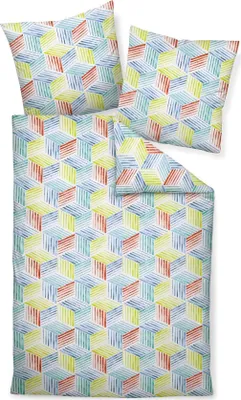 Produktbild von Janine Design Mako-Soft-Seersucker Bettwäsche-Garnitur TANGO 20110 Farbe multicolor-09 Größe 155X220+80x80cm