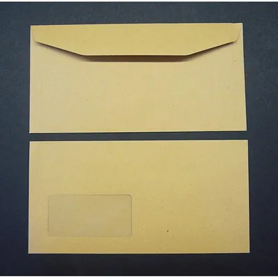 Produktbild von Kuvertierhüllen 121x235mm 80g/qm gummiert Sonderfenster VE=1000 Stück braun