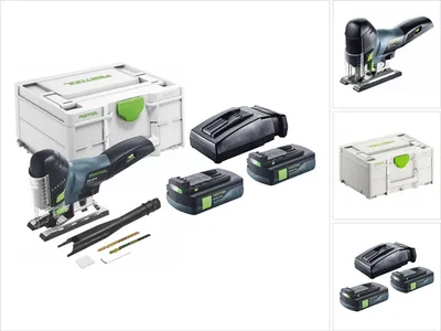 Zdjęcie produktu dla Festool CARVEX PSC 420-Basic akumulatorowa wyrzynarka wahadłowa 18 V 120 mm bezszczotkowa + 2x akumulator 3,0 Ah + ładowarka + Systainer