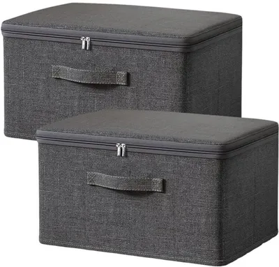Obrázok produktu pre Sada Azomor® obsahujúca 2 stohovateľné úložné boxy so zipsom a uchami, univerzálne využitie