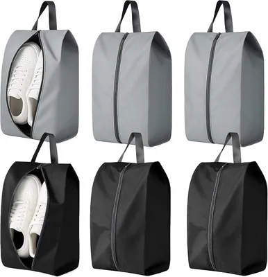 Produktbild von PolkaHome® 6er Set Reiseschuhtaschen – Wasserdichte & Staubdichte Organizer mit Reißverschluss für Schuhe, Socken & Unterwäsche, 39,3