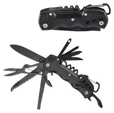 Produktbild von Multitool 12-in-1 – Klappmesser – Multifunktionswerkzeug – Dosenöffner – Edelstahl – Für Camping/Wandern