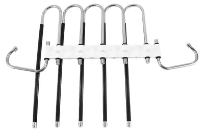 5-in-1 Klappbügel für Hosen, platzsparend, Antirutsch, 33,3 cm, Schwarz