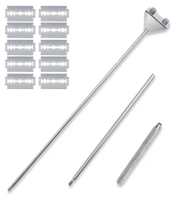 Imagen del producto de 65 cm, extensible, acero inoxidable, limpiador multiusos con 10 cuchillas