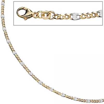 Produktbild von JOBO Steg-Panzerkette 333 Gelbgold massiv 45 cm Gold Kette Halskette Karabiner