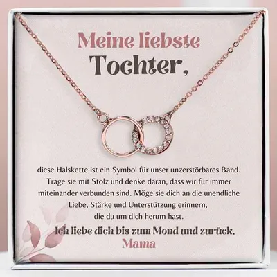 Produktbild von Meine liebste Tochter - Halskette aus Roségold mit Zirkonia-Kristallen - MINA_FOREVERNECKLACE