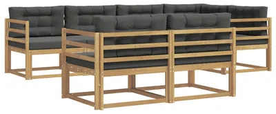 Produktbild von vidaXL Outdoor-Sofagarnitur 6 pcs Weiß und Anthrazit Polyester