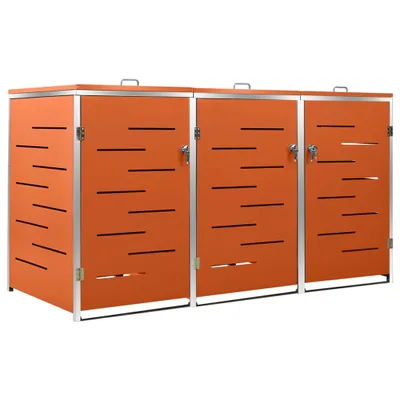 Produktbild von vidaXL Mülltonnenbox für 3 Tonnen 207x77,5x112,5 cm Edelstahl