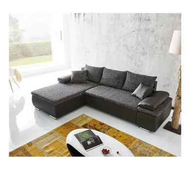 Produktbild von Ecksofa L-Form Sofa Couch Design Polster Schlafsofa Textil Bettfunktion Textil