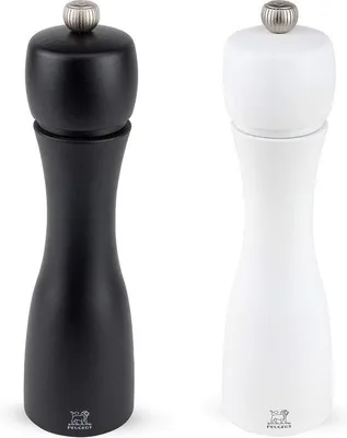 Immagine prodotto di Set di macinino per pepe e- 2 pezzi - legno - 20 cm - bianco e nero