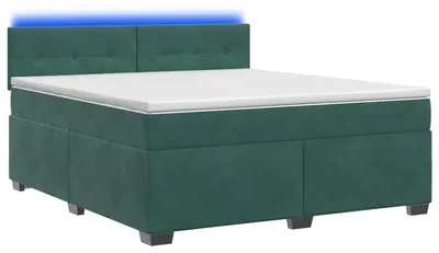 Immagine prodotto di Letto con rete a molle e materasso, colore verde scuro, 140 x 190 cm, rivestito in velluto