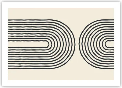 Produktbild von Poster - Poster ohne Rahmen - Linien Oval Minimalismus - 70x50 cm - Wand Bild - Wanddeko - Wandbilder - Kunstposter - Wandposter - Bilder - Kunstdruck - Wanddekoration - Wandbild - P2XAA70x50-4548