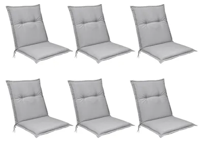 Produktbild von Beautissu 6er Set Niedriglehner Auflagen Base NL, 100x50cm, Grau