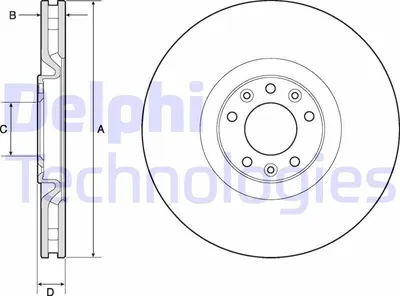 Produktbild von 2x DELPHI Bremsscheibe BG4814C passend für PEUGEOT RCZ Coupe 34 3mm 340mm