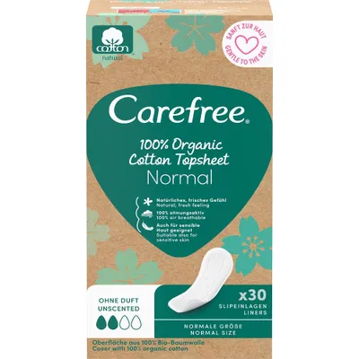 Produktbild von Carefree Bio-Baumwoll Slipeinlagen Normal, 30 Stück