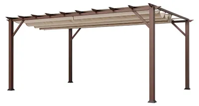 Produktbild von Paragon Outdoor Aluminium Pergola Florenz 1116 Holzoptik dunkelbraun/braun 350x505x236 cm
