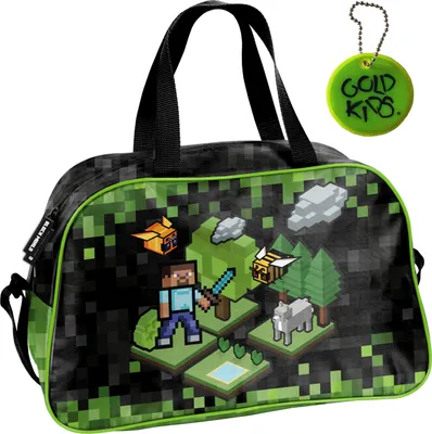 Obrázek produktu pro Tréninková taška Hra Pixel Minecraft Kabelka Sportovní taška přes rameno Cestovní taška Sportovní taška vč. svítícího přívěsku
